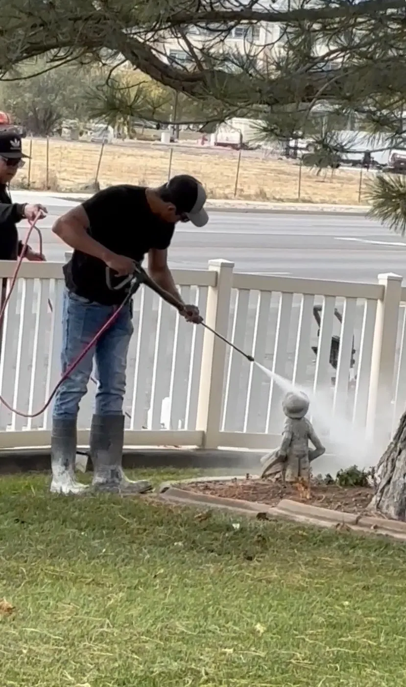 Pressure washing a residential driveway and patio — JKV Contractors, Salt Lake County UT