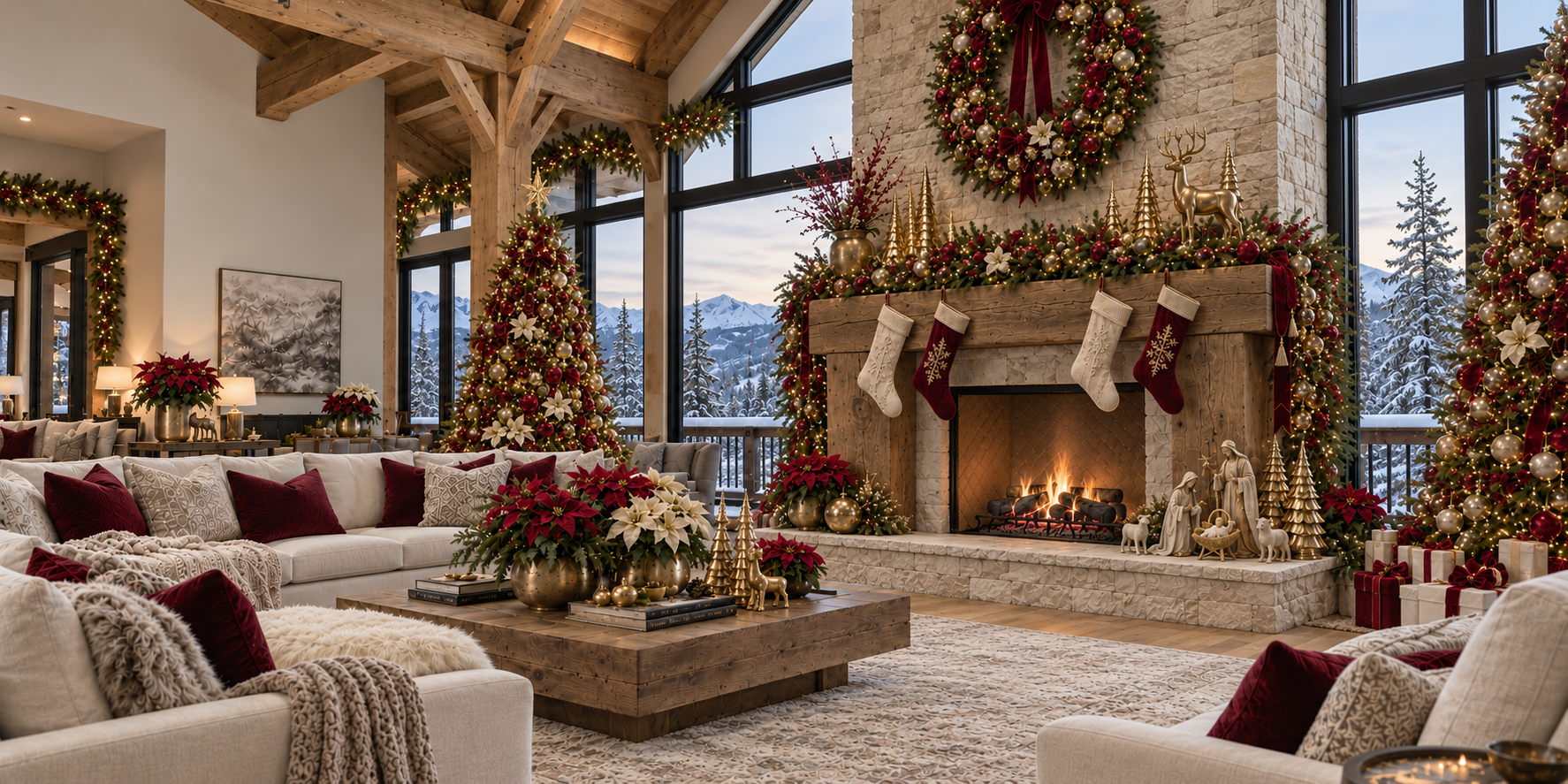Indoor Holiday Lighting & Living Room Styling